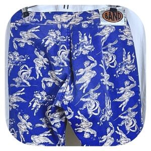 AND Blue and Cream Straight Leg Jeans with Botanical Print